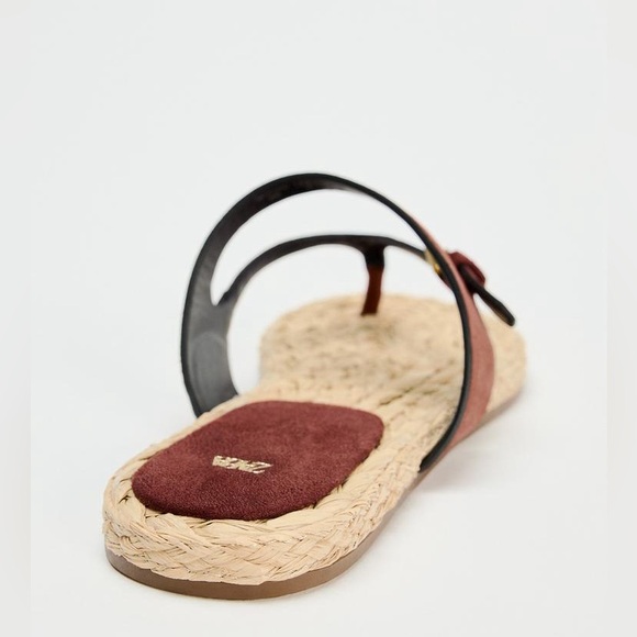 ZARA FLAT LEATHER SANDAL WITH BUCKLE - Picture 5 of 6